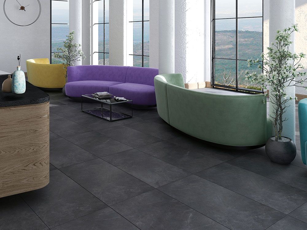 Lattialaatta 60x120 Aria Stone Ash Antrasiitti Rektifioitu